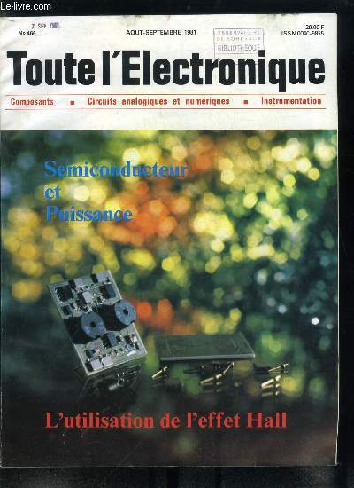 Toute l'lectronique n 466 - Transistors MOS FET de puissance : avantages et applications spcifiques par J. Lehmann et Ph. Bideau, Le LM 195 : un transistor tonnant par P. Allias, Calcul d'un amplificateur de puissance passant le continu par J. Zakheim