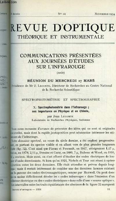 Revue d'optique thorique et instrumentale n 11 - Communications prsentes aux journes d'tudes sur l'infrarouge (suite), Extensions de la classification des aberrations gomtriques des systmes asymtriques par Marc Montel, Sur un critre