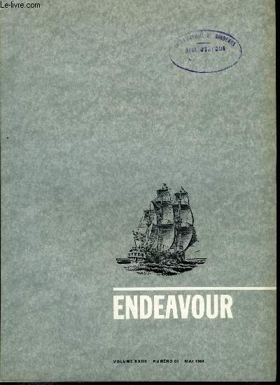 Endeavour volume XXIII n 89 - Frederick Soddy et la notion des isotopes, La chimie des plasmas, Microscopie lectronique de la surface cellulaire par E.G. Gray, Permafrost et problmes techniques connexes par R.J.E. Brown, Magnto-hydrodynamique par W.B.