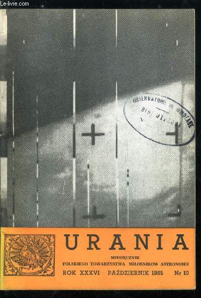 Urania n 10 - Materia meteorytowa w naszym Ukladzie Slonecznym, Wystawa w Planetarium Slaskim, Nauka o przestrzeni (VII), Mariner-4, Nowe ciala niebieskie, Niezwyka kometa, Nowa zmienna, Mikrorelief powierzchni Ksiezyca, Obserwacje wielkiego bolidu nad