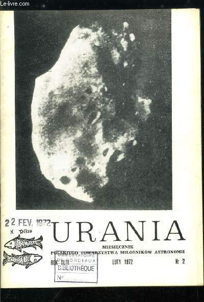 Urania n 2 - 50 lat naszego Towarzystwa, Promieniowanie grawitacyjne (4), Phobos - Najjasniejsza gwiazda naszej Galaktyki, Od czego zalezy dlugosc doby ?, Radiowe obserwacje pozostalosci po supernowych, Czy na pewno Kappa Cygnidy ?