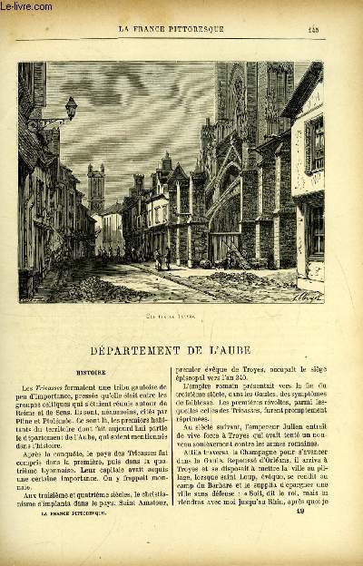 La France pittoresque tome 1 - Dpartement de l'Aube - Histoire, Caractre et moeurs, Agriculture et industrie, Paysanne des environs de Troyes