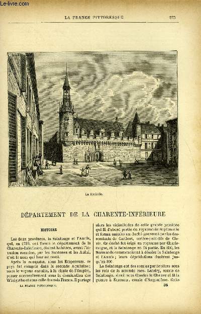 La France pittoresque tome 1 - Dpartement de la Charente-infrieure - La Rochelle, Histoire, Moeurs, caractres, dmographie, Langage, Costume populaire de Rochefort