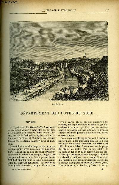 La France pittoresque tome 2 - Dpartement des Cotes-du-Nord, Vue de Dinan, Histoire, Caractre, moeurs, Femme de Loudeac (Relevailles)