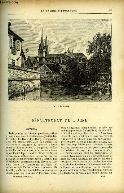 La France pittoresque tome 3 - Dpartement de l'Orne - Cathdrale de Sez, Histoire, Antiquits, Caractre, moeurs, vieilles coutumes, statistique, Costume des environs de Vimoutier