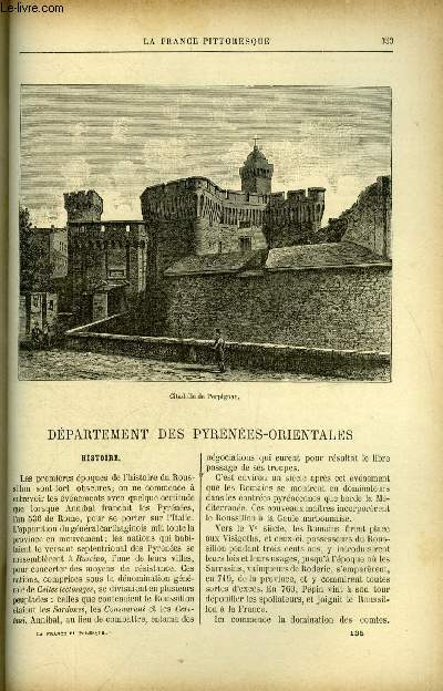 La France pittoresque tome 3 - Dpartement des Pyrnes-Orientales - Citadelle de Perpignan, Histoire, Antiquits, Moeurs et caractre, Paysan des Pyrnes-Orientales, Le lion de Belfort, Paysanne des environs de Belfort, Dpartement du Haut-Rhin