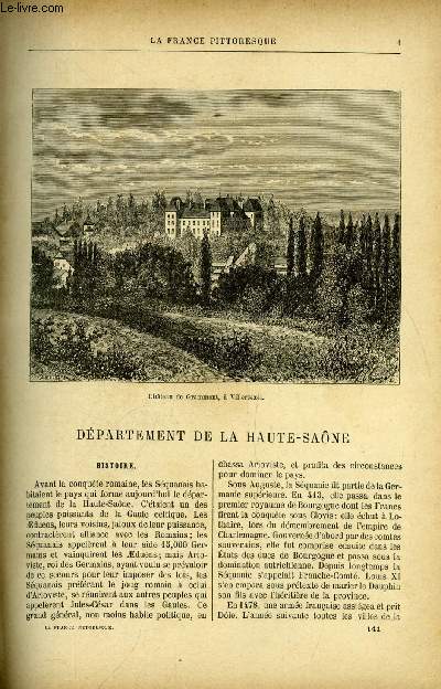 La France pittoresque tome 4 - Dpartement de la Haute-Sane - Chateau de Grammont, a Villersexel, Histoire, Antiquits, Moeurs, caractre, Mntriel des environs de Broyes