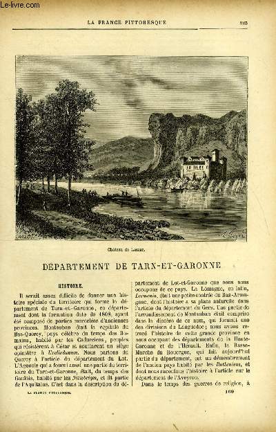 La France pittoresque tome 4 - Dpartement de Tarn-et-Garonne - Chateau de Lacaze, Histoire, Antiquits, Caractre, moeurs, usages, Costume populaire du Tarn-et-Garonne