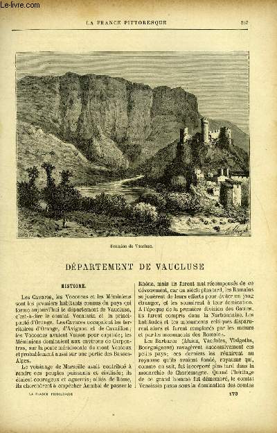 La France pittoresque tome 4 - Dpartement de Vaucluse - Fontaine de Vaucluse, Histoire, Antiquits, Curiosits naturelles, Paysanne du dpartement de Vaucluse