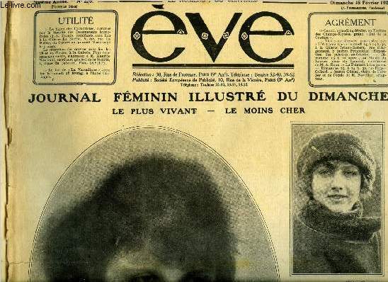 Eve n 229 - Jane Marceau, la princesse charmante de la chanson, Mlle Gilberte Mormont, Le salon des femmes peintres et sculpteurs, La tuberculose pulmonaire est-elle curable ?, La grande mademoiselle, Voici pour le sport des tenues aussi pratiques