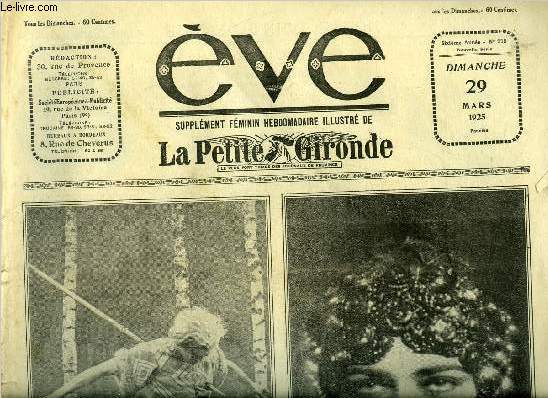 Eve n 235 - La mort de Siegfried, Clotilde Sakharoff, L'heure escamote, Le prince Henri d'Angleterre chasse au renard a Pau, Les belles artistes du palais d'hiver de Pau, Onomatologie, Les heures lentes