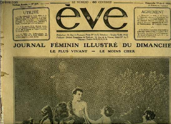 Eve n 238 - Charles de Rochefort dans Le Faune, La course des lvriers au bois, Les femmes voteront, si le Snat y consent, Contre la tuberculose, L'hliothrapie, Le dernier des hommes, Les petits dtailes nouveaux des robes printanires