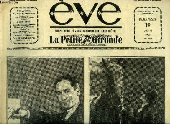 Eve n 351 - Maurice Dekobra, Roger de Nreys, Un peintre du Maroc : Matteo Brondy, La merveilleuse aventure de Charles Lindbergh, Casanova, aventurier et sducteur, Pour le grand steeple, La vie de Ramon Novarro par Ren Study, Banale aventure par G.