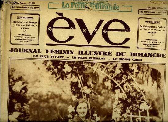 Eve n 597 - Mlle Aase Clausen, miss Europe 1932, Les travaux d'une exposition de Moussorgsky, Intimit par Ren Study, Le carnaval en France de tous les temps, Minois de jolies femmes, Les coeurs altiers par Magali, Le salon des indpendants