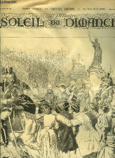 L'illustr, soleil du dimanche n 44 - Les officiers russes a Paris - l'arrive sur la place de la Rpublique, dessin d'aprs nature, Mac-Mahon, Le capitaine Miaou par Richard O'Monroy, La cloche par Jules Lemaitre, Les officiers russes a Paris, dessin