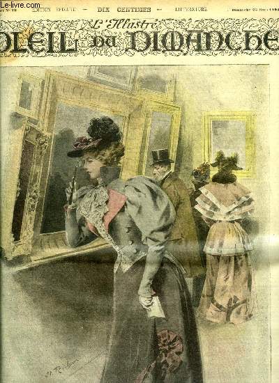 L'illustr, soleil du dimanche n 12 - Une visite aux petits salons, aquarelle de Reichan, Le fou rire par Jacques Normand, Une meute a la cannebire par Emmanuel Arne, La fte de Paques en Russie par Marie de Besneray, La locomotive lectrique, Dombey