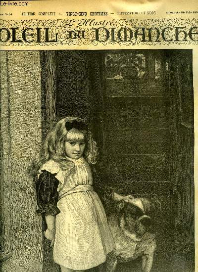 L'illustr, soleil du dimanche n 26 - Cave canem, d'aprs le tableau de Storey, Naufrage par Ren Maizeroy, Le manuscrit par Jacques Normand, Entre deux victoires, A Madagascar par Des Granmires, Histoire des voitures automobiles par Gaston Tissandier