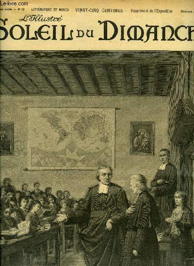 L'illustr, soleil du dimanche n 23 - Saint Jean Baptiste de la Salle montrant une de ses coles a M. de la Chtardie, Histoires de Saltimbanques par Arsne Houssaye, Le premier prix par Georges d'Esparbs, Le sourire d'Yvonne par Julien Berr de Turique