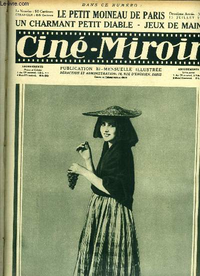 Cin-miroir n 30 - Un prix de beaut a l'cran, Pauline P, que l'on applaudira prochainement dans Corsica, dit par la Compagnie Franaise du film, Le petit moineau de Paris, L'ame de la ruche, Artiste et champion, Jeux de mains, Les rves raliss