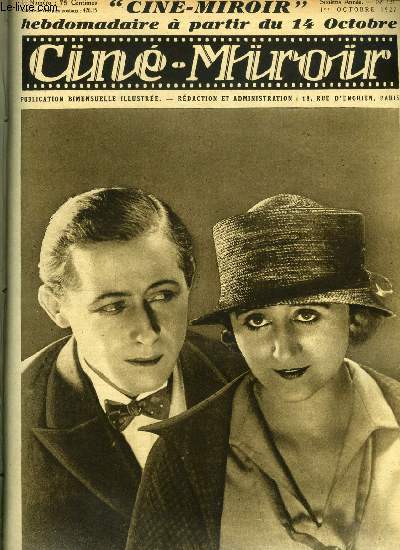 Cin-miroir n 131 - Andre Brabant (Mlle Beulemans) et Jean Dehelly (Albert Delpierre), les deux protagonistes du Mariage de Mlle Beulemans, Cuisine de scne, La montagne sacre, Une femme en habit, Souvenirs de Jean Murat, Le mariage de Mlle Beulemans