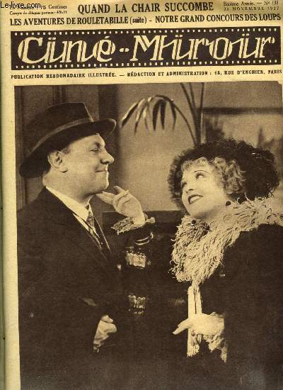 Cin-miroir n 138 - Emil Jannings et Phyllis Haver dans Quand la chair succombe, Larmes de femmes, Maman de mon coeur, Ren Lacoste, champion du monde de tennis nous dit : utilisez l'cran pour le sport, Compromettez moi, Quand la chair succombe, Quatre