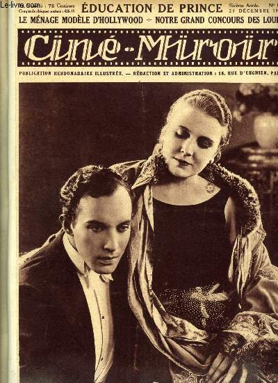 Cin-miroir n 142 - Edna Purviance et Pierre Batcheff dans Education de prince, Lily Damita revient de Berlin, La flamme d'amour, Le mnage modle d'Hollywood, Silvio de Pedrelli, Education de prince, La revue des revues, Un voyage mouvement, L'aigle