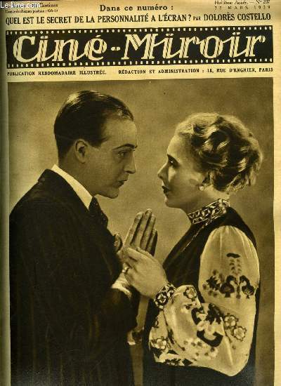 Cin-miroir n 207 - Willy Fritsch et Gerda Maurus dans Les espions, Quel est le secret de la personnalit a l'cran ? par Dolors Costello, La merveilleuse journe, Arlette Marchal, vamp malgr elle, L'influence du partenaire ?, Les espions, Les gars