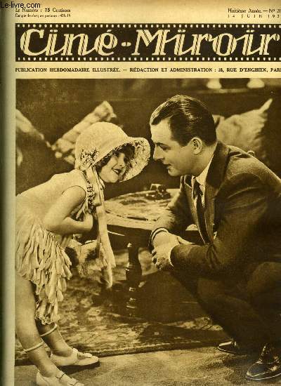 Cin-miroir n 219 - Reginald Denny, le grand comdien de l'Universal, et la petite Jane la Verne dans une scne amusante de Mon papa, Le prix de la popularit, Le joyau des csars Le Rhone, Ce que le cinma apprend aux vedettes, Paris-girls, la mise