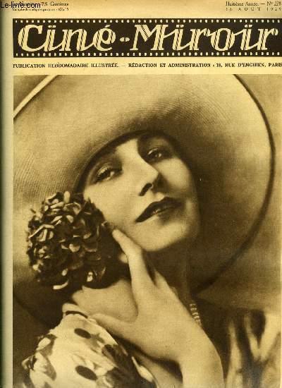 Cin-miroir n 228 - Maria Corda, la vedette de Perfidie, Le film parlant en Angleterre, Nils Asther et ses amis, La rpublique des jeunes filles, Petite toile, La casquette c'est l'homme, Orient, Jours d'angoisse, Le diamant bleu