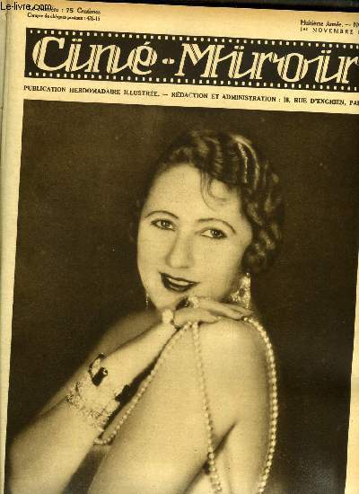 Cin-miroir n 239 - Rachel Devirys, la belle vedette de En marge, Film sonore, film parlant ?, Monte Cristo, Quand elles font la cuisine, Le rve de Buddy, Symphonie nuptiale, Scampolo, Madame l'ambassadeur
