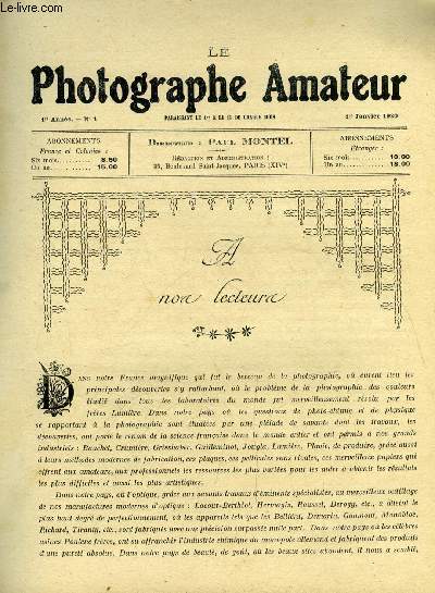Le photographe amateur n 1 - Effet de brouillard sur la Seine, La photographie en hiver par M. Ernest Coustet, Stroscopie - pourquoi et comment inverser les images ?, A propos d'crans colors, la notion de coefficient d'un cran color par L.P. Clerc