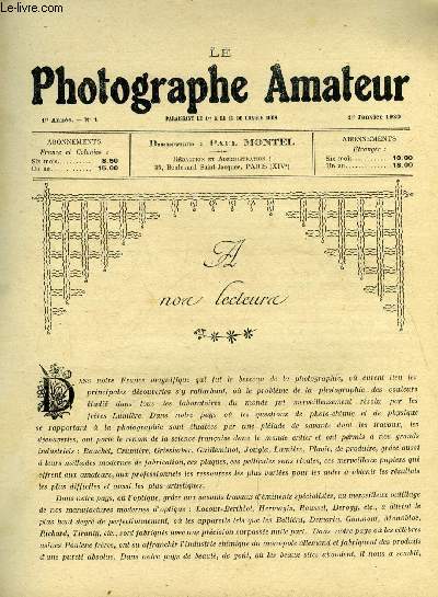 Le photographe amateur n 1 - Effet de brouillard sur la Seine, La photographie en hiver par M. Ernest Coustet, Stroscopie - pourquoi et comment inverser les images ?, A propos d'crans colors, la notion de coefficient d'un cran color par L.P. Clerc