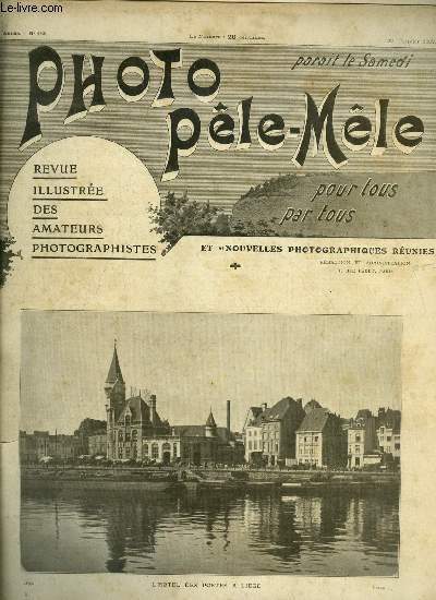 Photo ple-mle n 186 - L'hotel des postes a Lige, L'clairage du laboratoire, A propos des nouveaux objectifs, La photographie et les arabes, Comment on risque sa vie pour amuser les lecteurs, Plaque ou pellicule