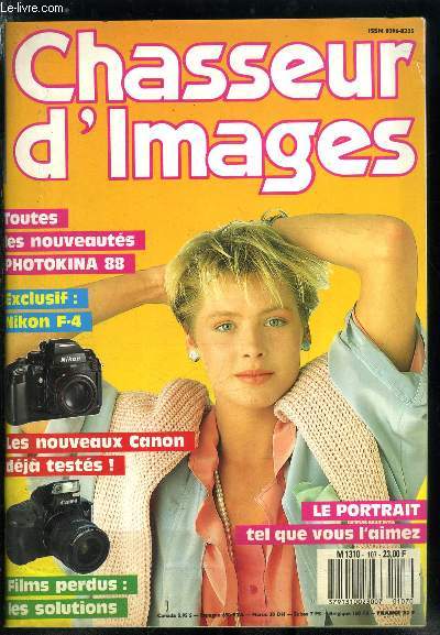 Chasseur d'images n 107 - Test nouveaux reflex : Canon EOS 750 et 850, Test nouveau reflex : Nikon F-4, le pro, Films perdus, rayes, ce qu'il faut savoir, Leon de photo : le portrait, Portrait : trois dossiers