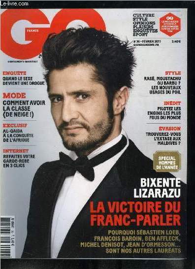 GQ n 36 - En couverture : Bixente Lizarazu, Mila Kunis, Lambert Wilson, l'acteur de l'anne, Christophe vs Daniel Darc, Le talentueux M. Baddou, Natalie Portman, femme libre, Omar et Fred, les humoristes de l'anne font le SAV des motions, Etes vous