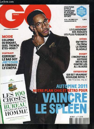 GQ n 44 - En couverture : Joeystarr, Dborah Rvy, La tablette qui fait trembler Apple, Ryan Gosling, le nouveau prodige, La meilleure faon de courir, Comment Playboy a invent le clibataire multimdia, Les 30 avocats les plus puissants, Gwyneth