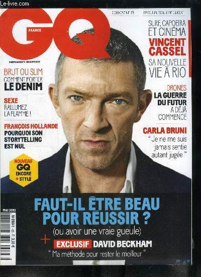 GQ n 63 - En couverture : Vincent Cassel, L'actrice Rebecca Hall fait des tincelles dans le troisime volet de la saga Iron Man, Le nouveau modle de Ferrari affiche toutes les caractristiques d'une F1, Le Festival de Canne approche, GQ vous guide