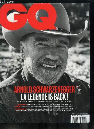 GQ n 132 - En couverture : Arnold Schwarzenegger, Harmony Korine sort The Beach Bum, et il est toujours aussi psychdlique, Formation Wedge, la nouvelle enceinte dingue de Bowers & Wilkins, Le youtubeur star Hugo Travers dbarque sur les mdias de vieux