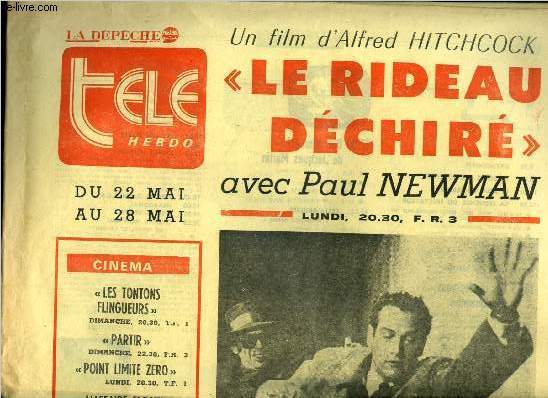 La dpche - tl hebdo - Le rideau dchir avec Paul Newman, un film d'Alfred Hitchcock : Dans un muse dsert, une classique poursuite prend des allures fantomatiques. Le fugitif peroit seulement le bruit des pas rpercuts par l'cho de celui