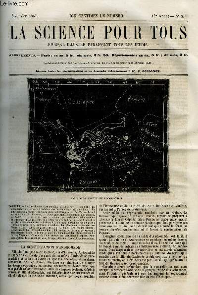 La science pour tous n 5 - Carte de la constellation d'andromde par G. Bresson, La cristallisation du carbone, L'ablation des faux bourdons en apiculture, Le pincement de la vigne, Les baromtres holostriques par J. Berth, Le sel en agriculture