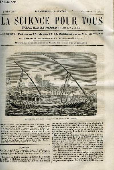 La science pour tous n 31 - L'hydrologie du basisn d'Ill, L'puration de l'eau, Un perfectionnement du loxodrographe, La pche et la pisciculture marine, Les fonctions nocturnes des feuilles des vgtaux, Le chadon sauvage et les blessures des armes