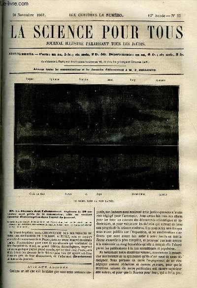 La science pour tous n 52 - Application de la photographie a la physiologie, Les plantes en dcembre 1867, Le joint parallle Dussard, La lunette sous marine de M. Boisseau, Harmonie de l'automne par P. Teulires, Le soleil dans la voie lacte par A.