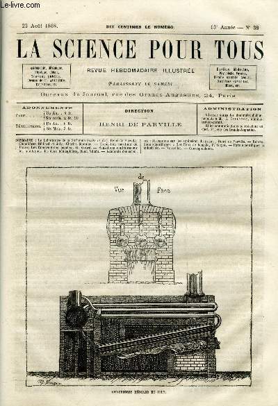 La science pour tous n 38 - Le laboratoire de la Sorbonne (suite et fin) par Henri de Parville, Chaudires Hdiard et Joly par Charles Meunier, Exposition maritime du Havre, Les constructions navales par G. Girard, Sensations contraires sur les montagnes