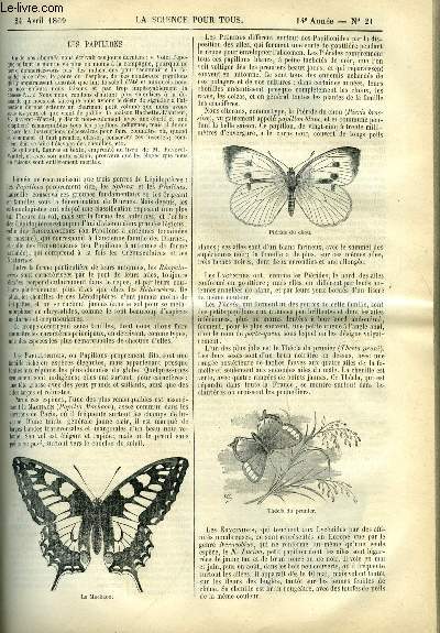 La science pour tous n 21 - Les papillons par Dr Mary Durand, Une descente dans une mine de houille par Henri Villain, La science en ballon par Gaston Tissandier, Le feu liquide, travail communiqu a la runion du congrs des socits savantes