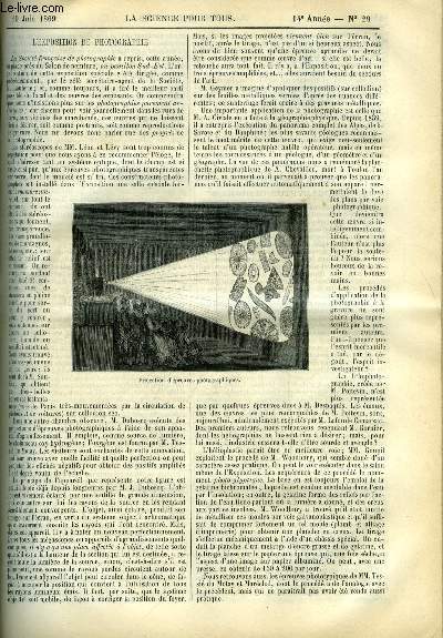 La science pour tous n 29 - L'exposition de photographie, Utilit de l'eucalyptus globulus, Le th, Les cressonnires de M. Billet par Chatin, Acoustique, soudrine-pdale - typophone par A. Blaisot, Altitude du Vsuve le 26 avril 1869, Emploi