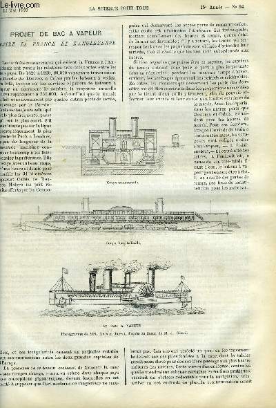 La science pour tous n 24 - Projet de bac a vapeur entre la France et l'Angleterre par J. Girard, Une invention qui mriterait d'tre vulgarise, Plus de petits enfants bruls, La cuisine norvgienne, Machine a plucher les pommes de terre, Les chemins