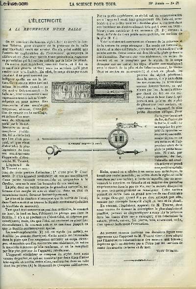 La science pour tous n 37 - L'lectricit a la recherche d'une balle par Mary Durand, Astronomie, la chaleur lunaire par Gdon Bresson, Histoire de la pomme de terre, De l'identit spcifique du phylloxera des feuilles et du phylloxera des racines