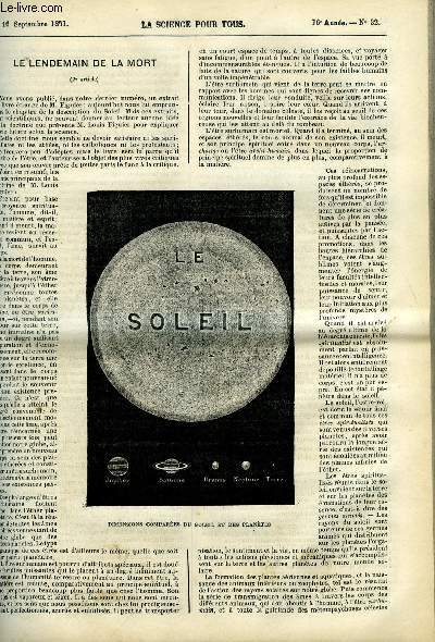 La science pour tous n 32 - Le lendemain de la mort par Louis Fuguier, Voyage aronautique du volta, entrepris le 2 dcembre 1870, en vertu d'une mission scientifique par J. Janssen, Elments d'ethnographie gnrale, Nouvelle note sur l'huile