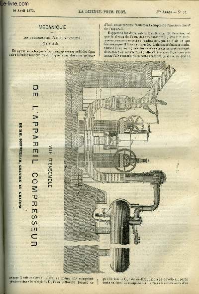 La science pour tous n 16 - Mcanique, les compresseurs d'air du Mont Cenis par L.V., Runion des dlgus des socits savantes, Agriculture, le rami ou soie vgtale par Guzou-Duval, Procd de moulage de la silice