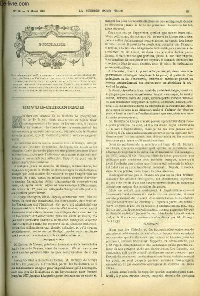 La science pour tous n 12 - Les colonies nerlandaises du cap, les boers, La machine phono-stnographique, Les services contre le feu en Amrique et a Paris, Les socits de gographique en France, La fabrication des bonbons, Purification de l'huile